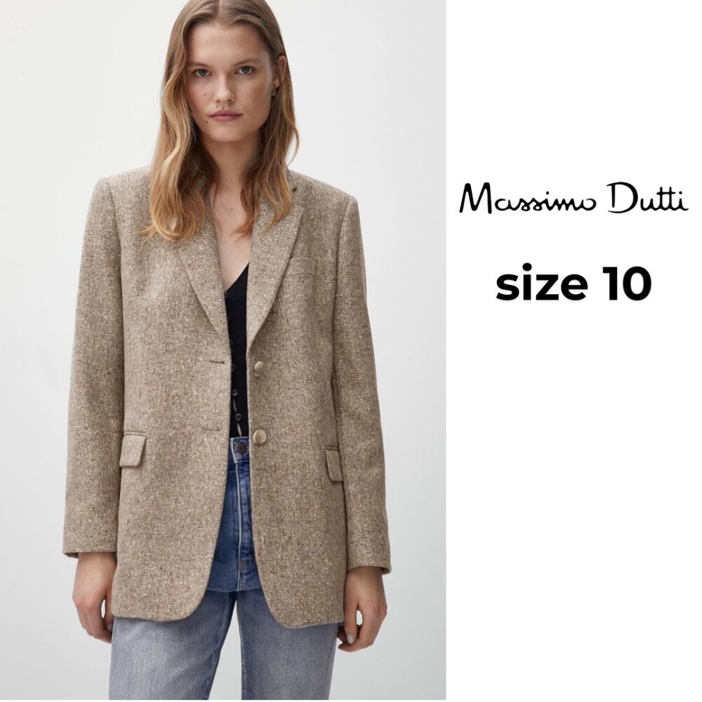 CHIC Massimo Dutti Wool and Silk blazer with metallic thread